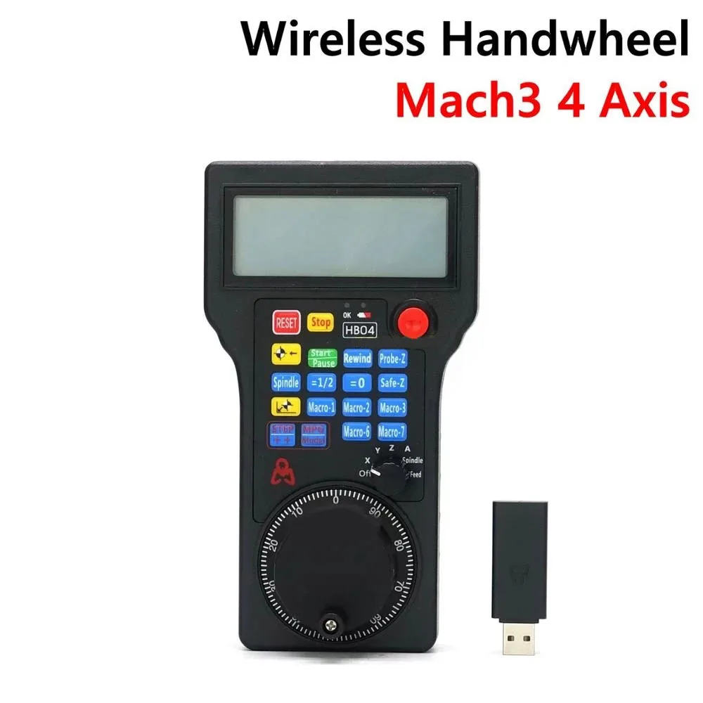HB04 CNC Mach3 4 Axis MPG Wireless Handwheel Mach3 Pendant Pulse 50PPR Optical Encoder Generator For CNC Router
HB04 CNC Mach3 4 Axis MPG Wireless Handwheel Mach3 Pendant Pulse 50PPR Optical Encoder Generator For CNC Router