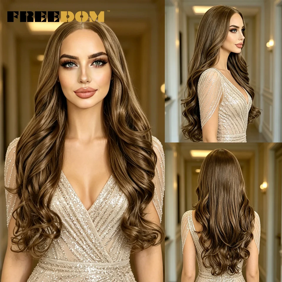 FREEDOM Body Wave Synthetic Lace Front Wigs For Women 13X4 Ombre Brown Blonde Lace Front Wig 24 Inch Pre-plucked Daily Use Wig
FREEDOM Body Wave Synthetic Lace Front Wigs For Women 13X4 Ombre Brown Blonde Lace Front Wig 24 Inch Pre-plucked Daily Use Wig
