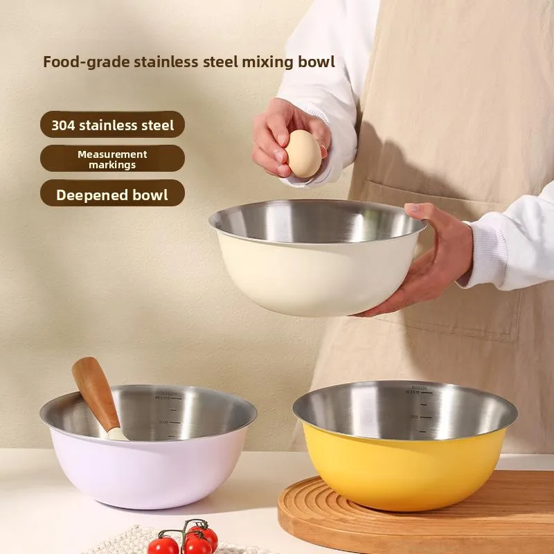 Food Grade 304 Stainless Steel round Bowl Kitchen Sink Pasta Bowl Egg Beating Mixing Bowl Draining Basket Iron Pan Dough Making
Food Grade 304 Stainless Steel round Bowl Kitchen Sink Pasta Bowl Egg Beating Mixing Bowl Draining Basket Iron Pan Dough Making
