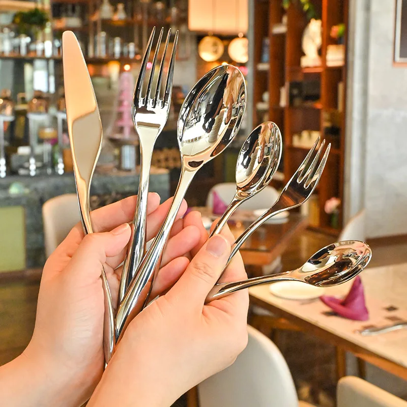 304 Stainless Steel Cutlery Set, Heavy Duty Steak Knife Fork Spoon, Premium Hotel Flatware for Home Restaurant Dining
304 Stainless Steel Cutlery Set, Heavy Duty Steak Knife Fork Spoon, Premium Hotel Flatware for Home Restaurant Dining