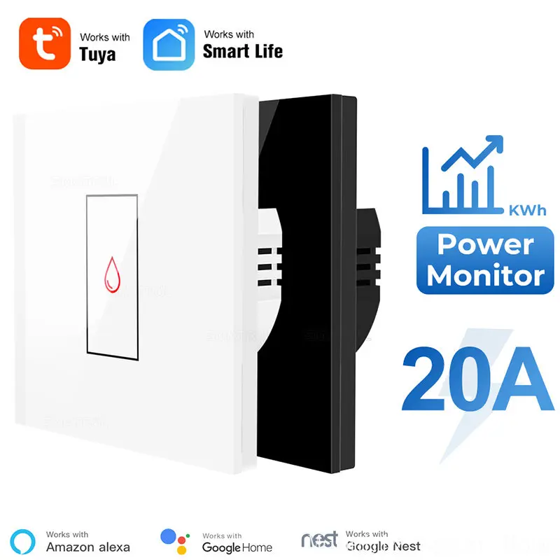 Tuya Smart 20A водонагреватель, кондиционер, Wifi сенсорный переключатель, мощность, статистики, дистанционное управление, приложение, синхронизация голоса, Совместимость с Alexa
Tuya Smart 20A водонагреватель, кондиционер, Wifi сенсорный переключатель, мощность, статистики, дистанционное управление, приложение, синхронизация голоса, Совместимость с Alexa