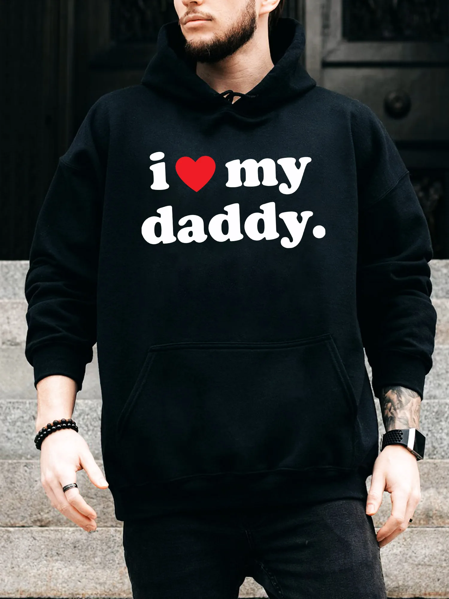 I Love My Daddy Men's Drawstring Hoodie - Casual Comfortable Black Pullover, Fall & Winter Hooded Sweatshirt
I Love My Daddy Men's Drawstring Hoodie - Casual Comfortable Black Pullover, Fall & Winter Hooded Sweatshirt