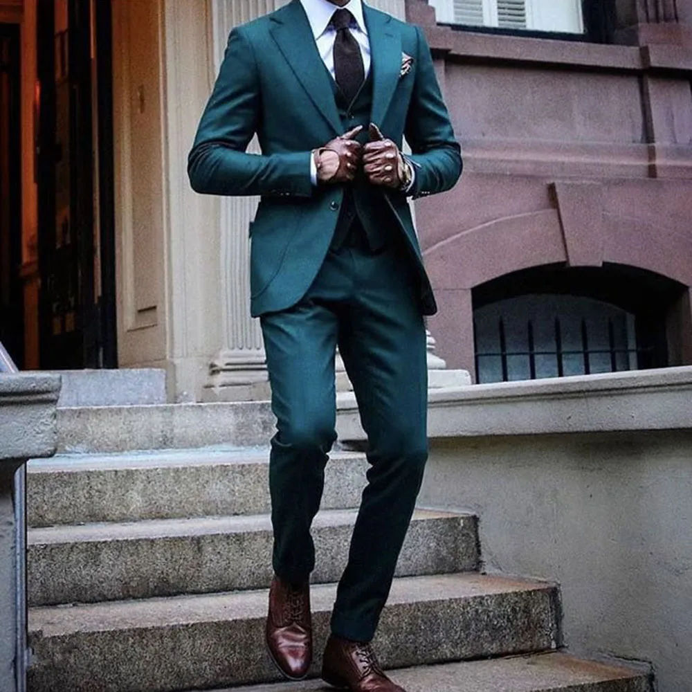 New Design Dark Green 3 Pieces Mens Suits Formal Business Blazers Groom Suits Slim Fit Wedding Tuxedos (Blazer+Trousers)
New Design Dark Green 3 Pieces Mens Suits Formal Business Blazers Groom Suits Slim Fit Wedding Tuxedos (Blazer+Trousers)