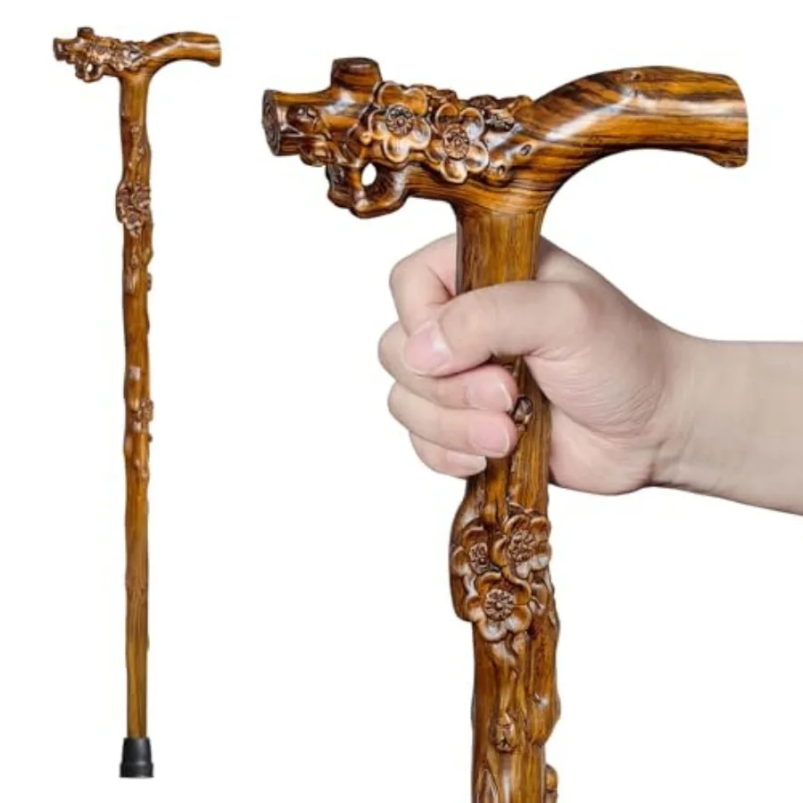 Wooden Walking Cane, Hand-Carved Wood Walking Cane for Men and Women, with Massage Function Support up to 500lbs, High-end Cane
Wooden Walking Cane, Hand-Carved Wood Walking Cane for Men and Women, with Massage Function Support up to 500lbs, High-end Cane
