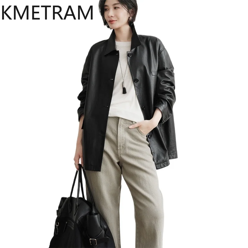 KMETRAM Vegetable-Tanned Sheepskin Real Leather Jacket Woman Casual Mid-Length Trench Coat Loose Jackets Fall Women Clothes 2026
KMETRAM Vegetable-Tanned Sheepskin Real Leather Jacket Woman Casual Mid-Length Trench Coat Loose Jackets Fall Women Clothes 2026
