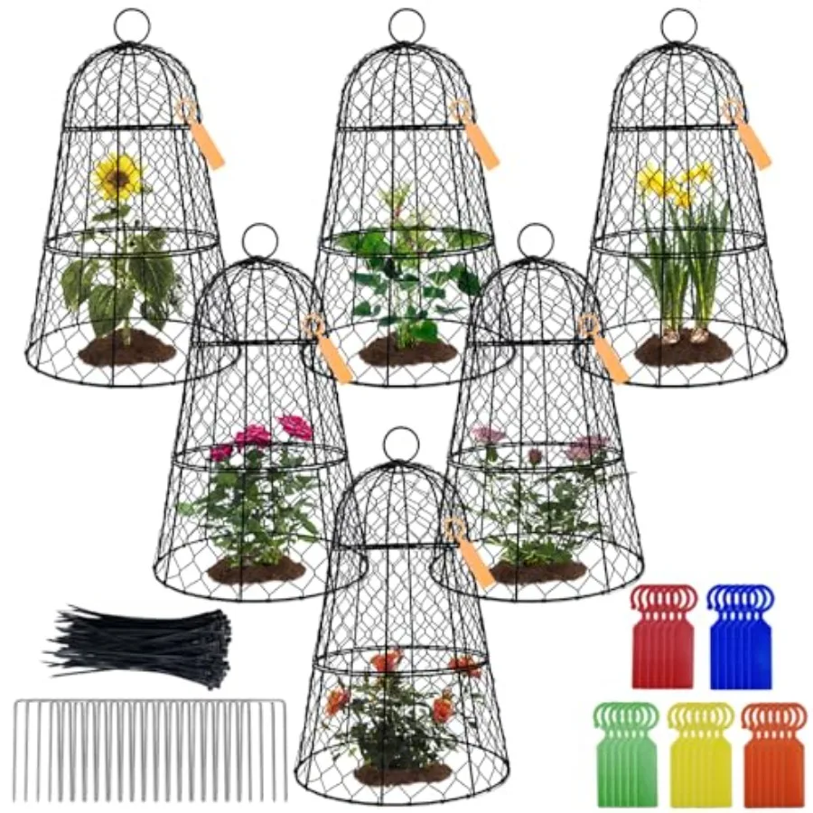 XMxoTxo 6 Packs 11.4" D x 17.7" H Garden Cloches for Plants, Upgraded Triple Combination, Rustproof Chicken Wire Cloches Flip-T
XMxoTxo 6 Packs 11.4" D x 17.7" H Garden Cloches for Plants, Upgraded Triple Combination, Rustproof Chicken Wire Cloches Flip-T