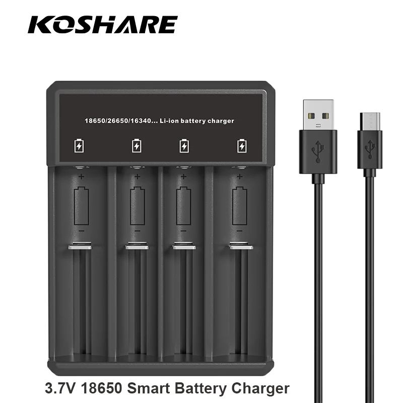 KOSHARE A402 4 Slots Smart Battery Charger With LED Display Type-C Fast Charging For 3.7V 18650 Li-ion Rechargeable Batteries
KOSHARE A402 4 Slots Smart Battery Charger With LED Display Type-C Fast Charging For 3.7V 18650 Li-ion Rechargeable Batteries