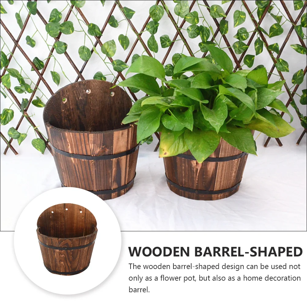 Wooden Flower Flower Container Fence Hanging Planter Barrel Shaped Small Size Garden Decoration Succulent Plants Container
Wooden Flower Flower Container Fence Hanging Planter Barrel Shaped Small Size Garden Decoration Succulent Plants Container