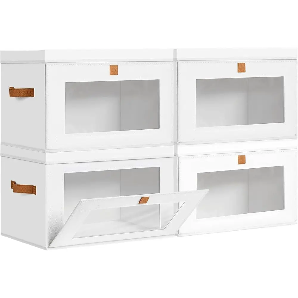 Storage Bins with Lids - 4 Pack Large Fabric Closet Organizer with Window & Handles, Collapsible Decorative Storage Boxes for Sh
Storage Bins with Lids - 4 Pack Large Fabric Closet Organizer with Window & Handles, Collapsible Decorative Storage Boxes for Sh
