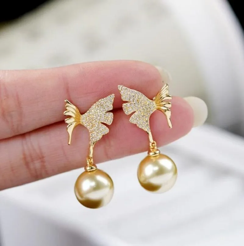 Gorgeous 10-11mm 9-10mm South Sea Perfect Round Gold Black Pearl Dangle Earring 925s
Gorgeous 10-11mm 9-10mm South Sea Perfect Round Gold Black Pearl Dangle Earring 925s