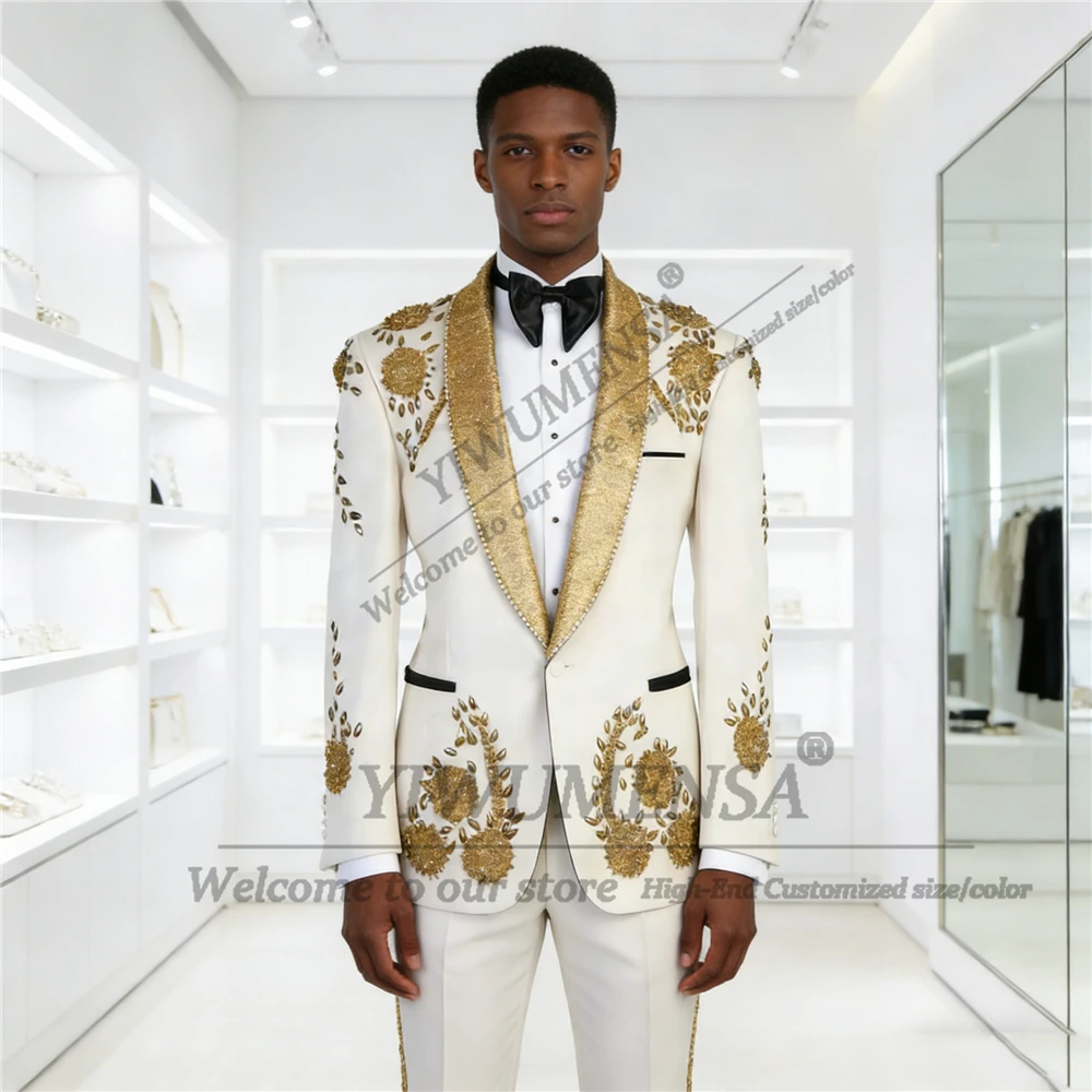 Элитные мужские костюмы-двойки для свадьбы и торжеств, с пайетками на лацканах, на заказ, Ropa Hombre
Элитные мужские костюмы-двойки для свадьбы и торжеств, с пайетками на лацканах, на заказ, Ropa Hombre