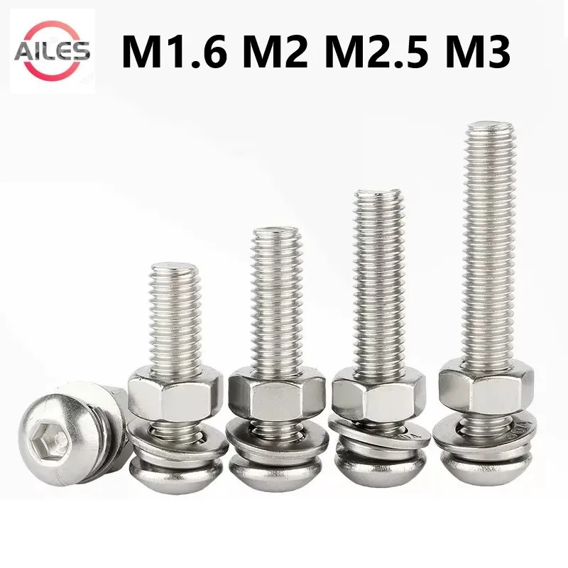 M1.6 M2 M2.5 M3 Hex Button Socket Head Cap Screw Nut Washer 304 Stainless Steel Pan Head Hexagon Socket Extend Long Bolts Set
M1.6 M2 M2.5 M3 Hex Button Socket Head Cap Screw Nut Washer 304 Stainless Steel Pan Head Hexagon Socket Extend Long Bolts Set
