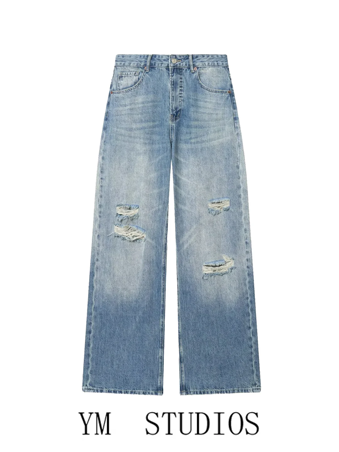 Womens Loose Fit Washed Denim Jeans High Street Style Summer Trendy Decorative Cuffed Hole Punch Casual Straight Leg Trousers
Womens Loose Fit Washed Denim Jeans High Street Style Summer Trendy Decorative Cuffed Hole Punch Casual Straight Leg Trousers