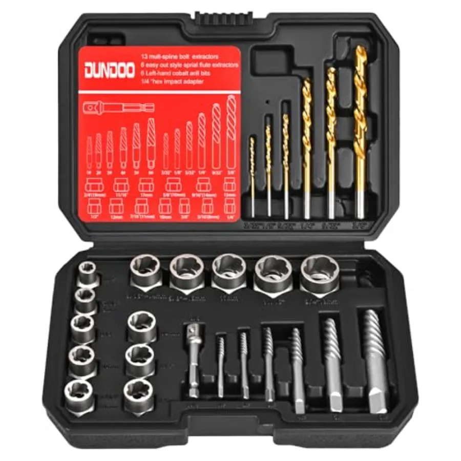 Screw Extractor Set and Bolt Extractor Set Left Hand Drill Bit Set Easy Out Extractor Set Stripped Bolt Remover Tools Cobalt HS
Screw Extractor Set and Bolt Extractor Set Left Hand Drill Bit Set Easy Out Extractor Set Stripped Bolt Remover Tools Cobalt HS