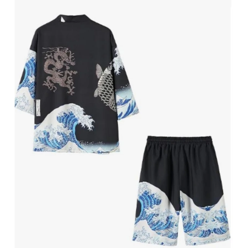 Great Wave of Kanagawa Kimono Shorts Sets Two-piece Suit Japanese Cardigan Women Men Cosplay Yukata Clothing Harajuku Haori
Great Wave of Kanagawa Kimono Shorts Sets Two-piece Suit Japanese Cardigan Women Men Cosplay Yukata Clothing Harajuku Haori
