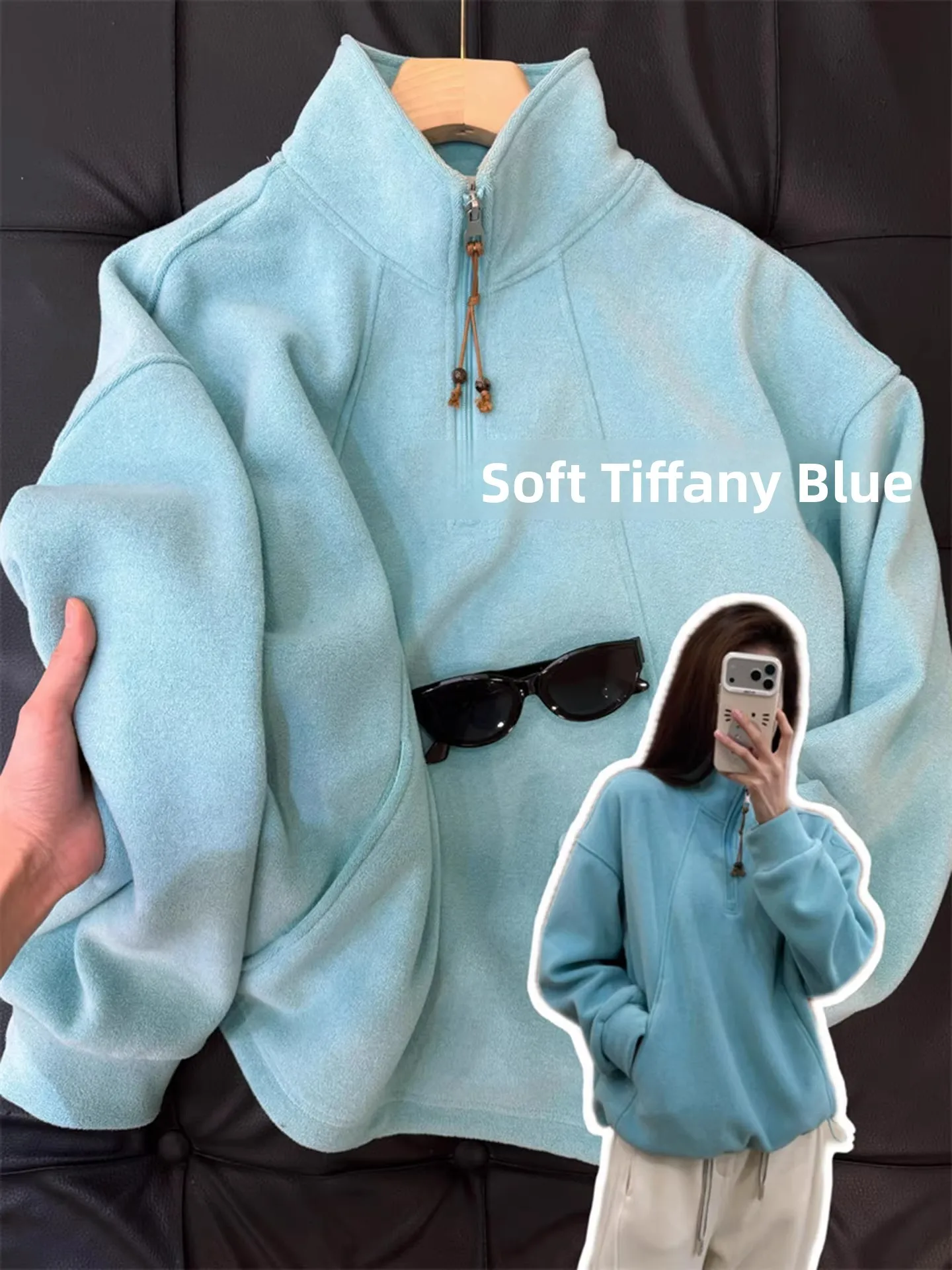 Retro Korean Blue Dstring f Open Cardigan High Collar Hoodie Women's Spring Autumn Winter Loose Versatile Outerwear
Retro Korean Blue Dstring f Open Cardigan High Collar Hoodie Women's Spring Autumn Winter Loose Versatile Outerwear