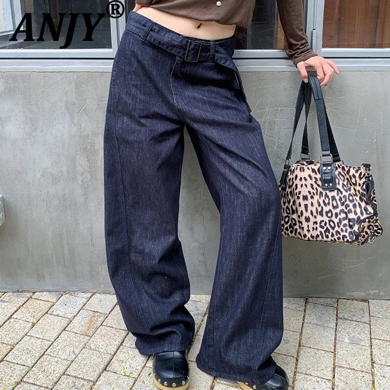 ANJY Autumn Winter New Women Fashion American Vintage Tide Wide-Leg Jeans Versatile Loose Chic Ins Waist Belt Denim Pants A17840
ANJY Autumn Winter New Women Fashion American Vintage Tide Wide-Leg Jeans Versatile Loose Chic Ins Waist Belt Denim Pants A17840