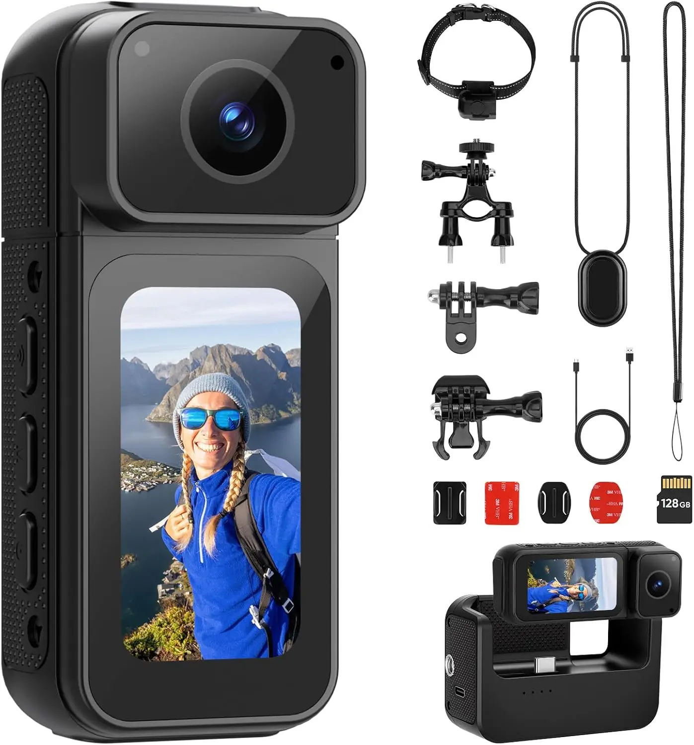 Mini 2.7K Body Camera with LCD Screen, 128GB Storage, Magnetic Mount for Sports Vlogging
Mini 2.7K Body Camera with LCD Screen, 128GB Storage, Magnetic Mount for Sports Vlogging