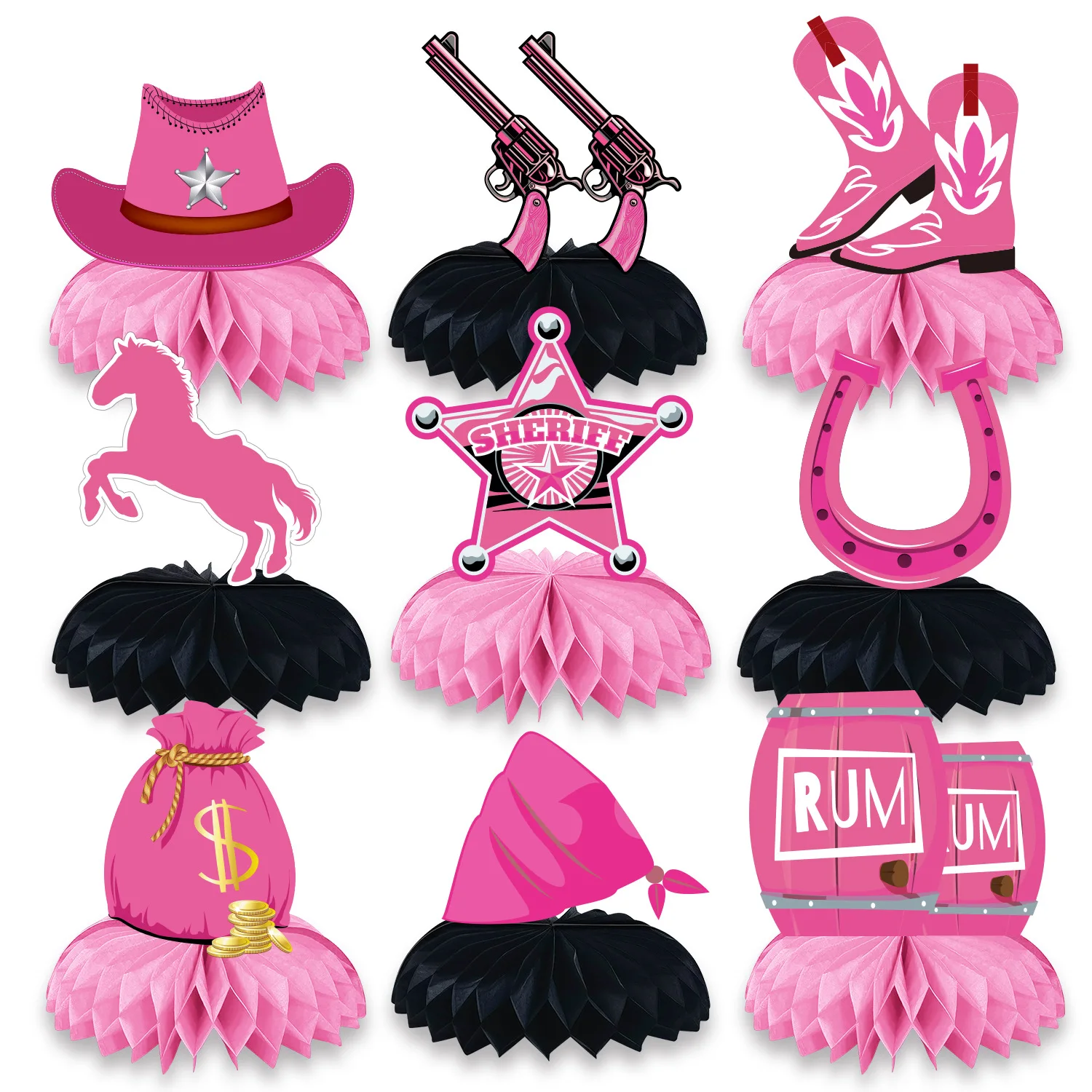 Sursurprise Western Cowgirl Honeycomb Centerpiece Set Pink Horse 3D Table Decor Bachelorette Birthday Party Decoration Supplies
Sursurprise Western Cowgirl Honeycomb Centerpiece Set Pink Horse 3D Table Decor Bachelorette Birthday Party Decoration Supplies