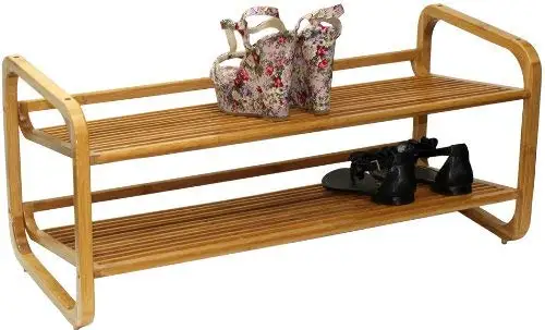 Natural Two-Tier Bamboo Shoe Storage Shelf For Entryway And Hallway Use
Natural Two-Tier Bamboo Shoe Storage Shelf For Entryway And Hallway Use