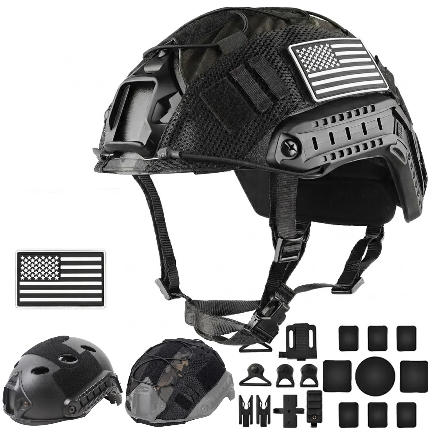 Airsoft Helmet, Fast PJ Type Tactical Paintball Helmet with Helmet Cover & Buffer Pads for Airsoft Paintball Cosplay Training
Airsoft Helmet, Fast PJ Type Tactical Paintball Helmet with Helmet Cover & Buffer Pads for Airsoft Paintball Cosplay Training