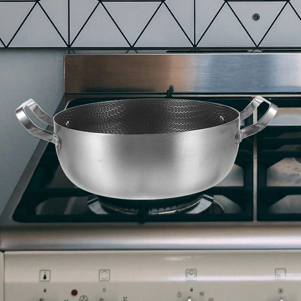 Утолщенная металлическая кастрюля 20 см с двойными ручками, антипригарная кастрюля из нержавеющей стали для семейных еды, сковорода с антипригарным покрытием
Утолщенная металлическая кастрюля 20 см с двойными ручками, антипригарная кастрюля из нержавеющей стали для семейных еды, сковорода с антипригарным покрытием