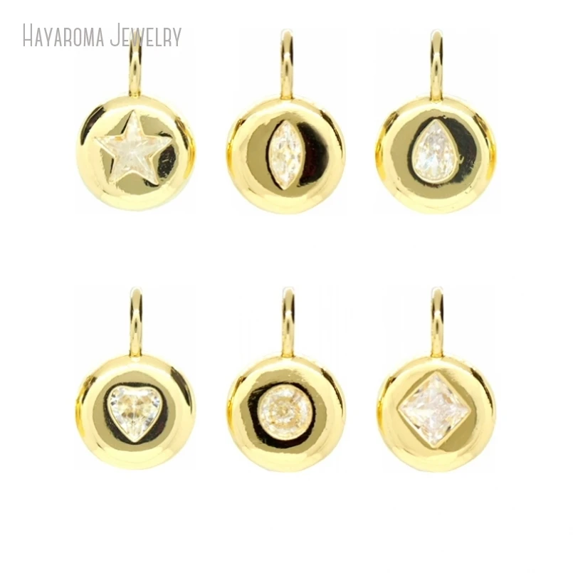 10Pcs Metal Cubic Zirconia Pendant Round Coin Shape Circle Gold Color Invisible Setting Jewelry Copper Charms
10Pcs Metal Cubic Zirconia Pendant Round Coin Shape Circle Gold Color Invisible Setting Jewelry Copper Charms