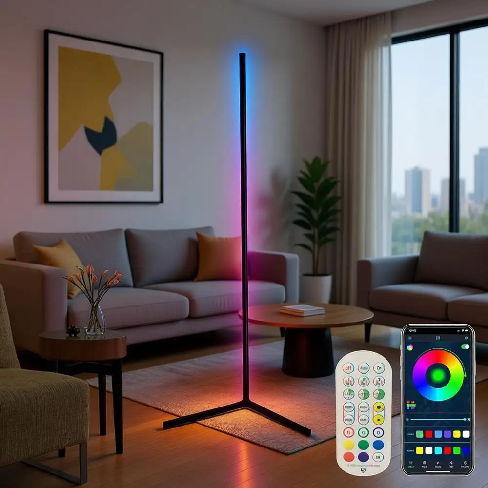 65 Color Changing LED Floor Lamp with Music Sync, Mood Lighting Lamp with Remote & App Control, Creative DIY and Timing, RGB Flo
65 Color Changing LED Floor Lamp with Music Sync, Mood Lighting Lamp with Remote & App Control, Creative DIY and Timing, RGB Flo