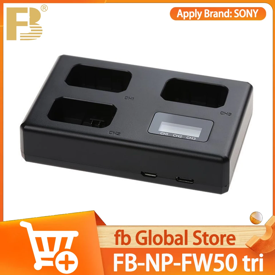FB-NP-FW50 tri 3-slot LCD Display 3A Fast charge Camera battery charger for SONY A6400 A6300 A6500 A7 A7II A7M2 A7SII A7R A7RII
FB-NP-FW50 tri 3-slot LCD Display 3A Fast charge Camera battery charger for SONY A6400 A6300 A6500 A7 A7II A7M2 A7SII A7R A7RII
