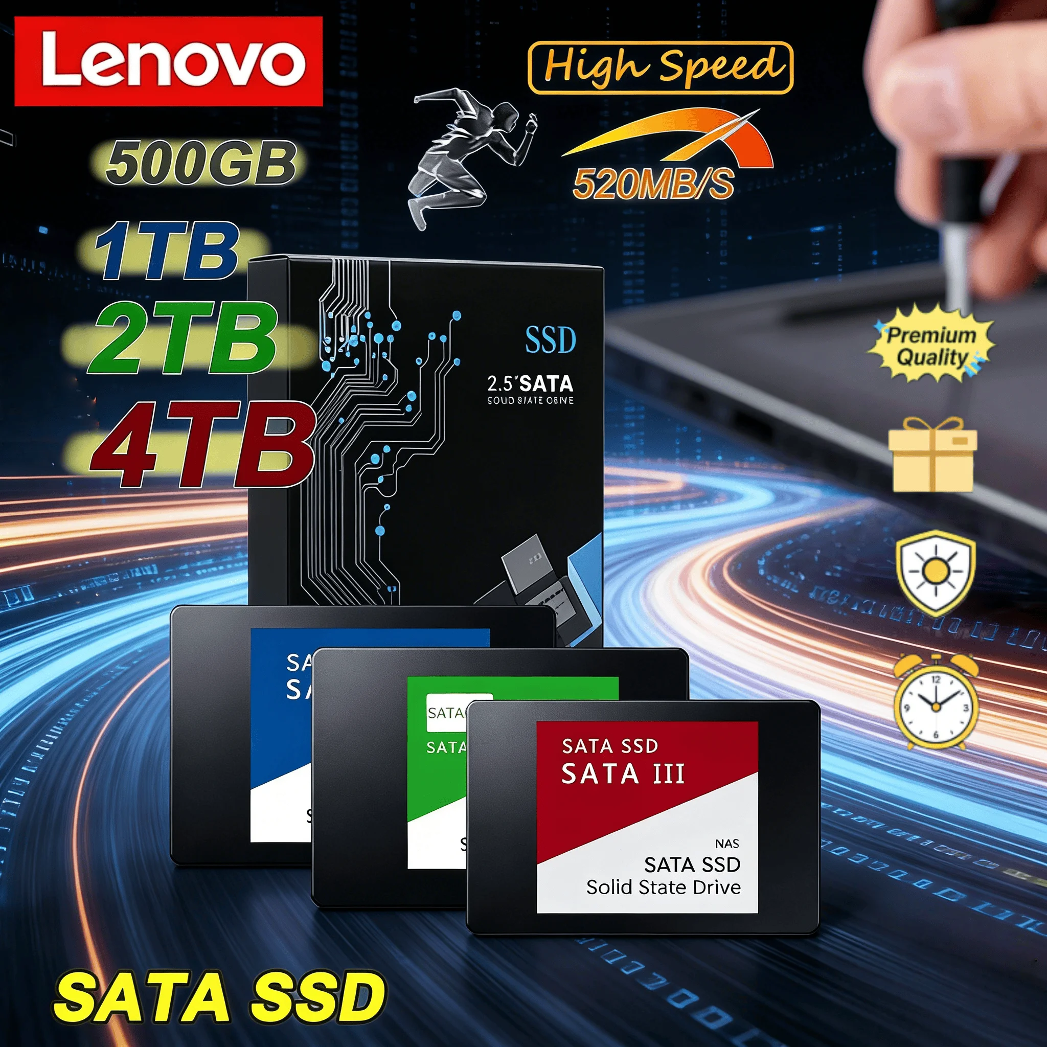 Внешний твердотельный накопитель Lenovo 4 ТБ с интерфейсом SATA3, совместимый с ноутбуками и настольными ПК, высокоскоростной
Внешний твердотельный накопитель Lenovo 4 ТБ с интерфейсом SATA3, совместимый с ноутбуками и настольными ПК, высокоскоростной
