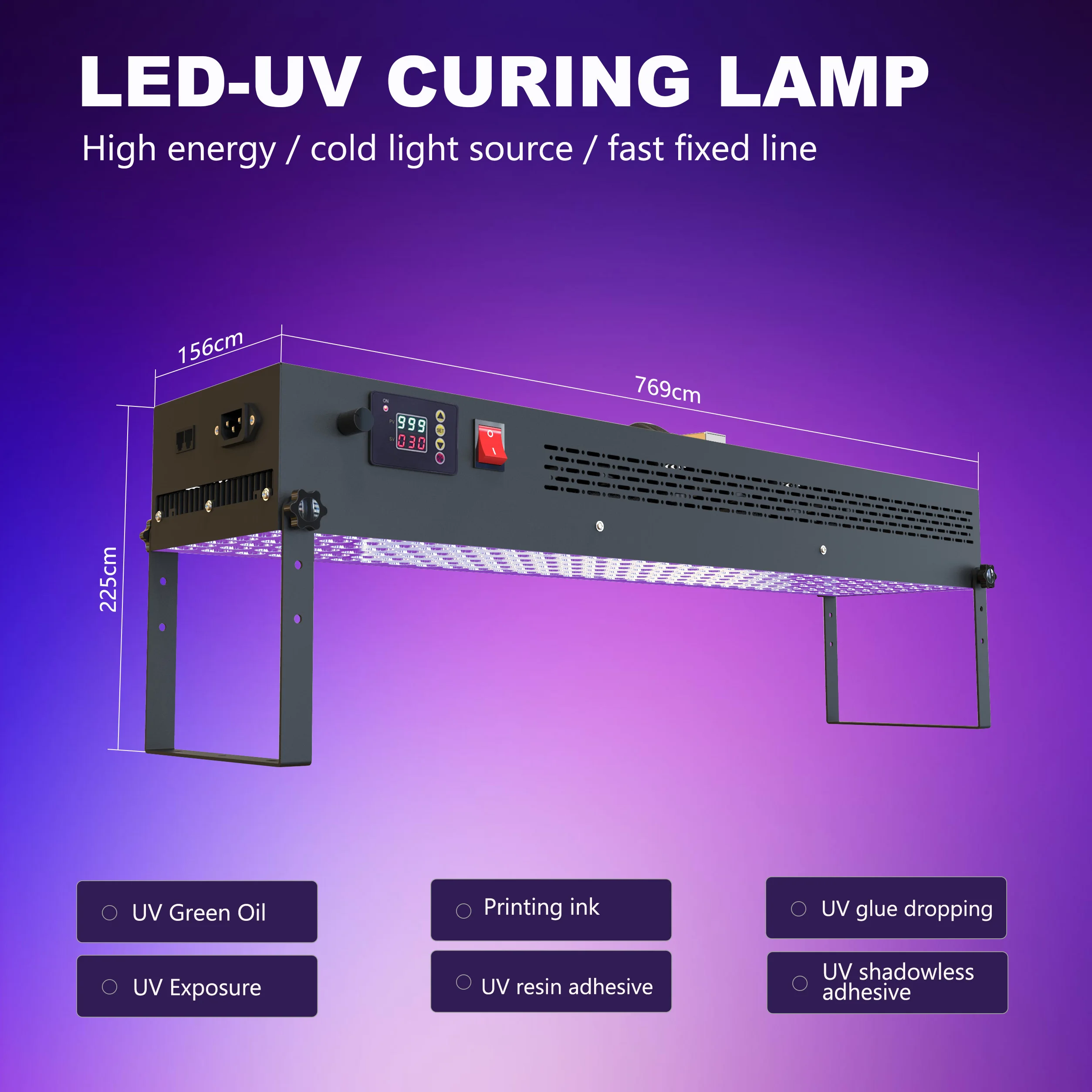 450WUV high-power UV curing lamp 365nm+395nm UV shadowless adhesive quick drying curing machine
450WUV high-power UV curing lamp 365nm+395nm UV shadowless adhesive quick drying curing machine