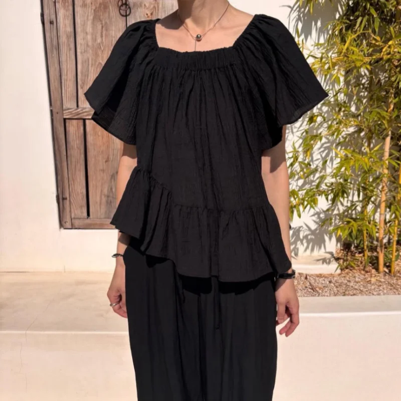 Summer 2026 New Style Irregular Lace Short Sleeve Cake Shape Artistic Style Square Collar One Shoulder Two-Way Wear Top Women...
Summer 2026 New Style Irregular Lace Short Sleeve Cake Shape Artistic Style Square Collar One Shoulder Two-Way Wear Top Women...
