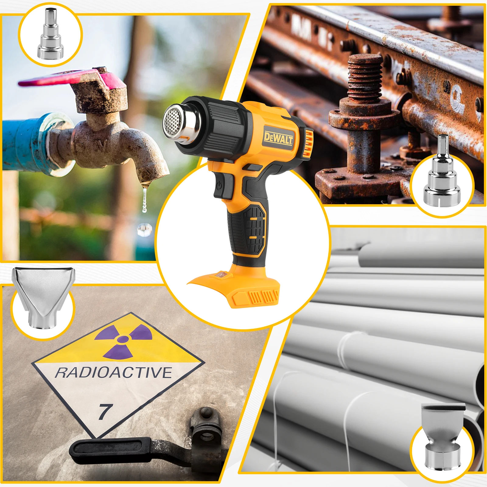 DEWALT DCE530 20V Temperatures Adjustable Hot Air Gun Cordless Heat Gun 550°C High Power Welding Thermal Blower Power Tools
DEWALT DCE530 20V Temperatures Adjustable Hot Air Gun Cordless Heat Gun 550°C High Power Welding Thermal Blower Power Tools