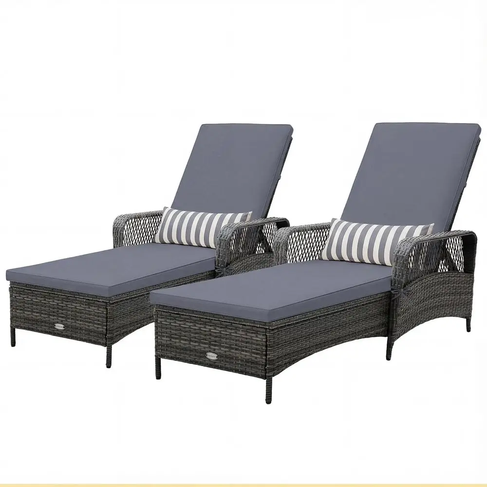 2PCS Patio Rattan Chaise Lounge, Outdoor PE Wicker Sun Lounger with Adjustable Backrest, Cushion amp Pillow, Reclining Sunbed f
2PCS Patio Rattan Chaise Lounge, Outdoor PE Wicker Sun Lounger with Adjustable Backrest, Cushion amp Pillow, Reclining Sunbed f