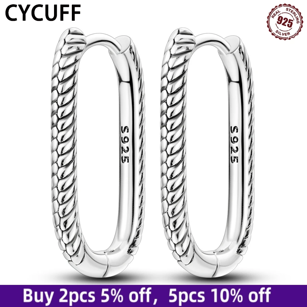 CYCUFF New S925 Sterling Silver U-shaped Snake Bone Pattern Earrings Jewelry Fashion Hoop Earrings For Women Earring Party Gifts
CYCUFF New S925 Sterling Silver U-shaped Snake Bone Pattern Earrings Jewelry Fashion Hoop Earrings For Women Earring Party Gifts