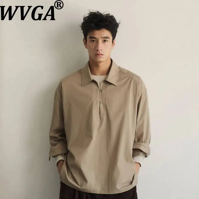 WVGA Spring Summer New Men Half-button Placket Pullover Style Turn-down Collar Trendy Shirt Niche Brushed Cotton Tops Ins W25672
WVGA Spring Summer New Men Half-button Placket Pullover Style Turn-down Collar Trendy Shirt Niche Brushed Cotton Tops Ins W25672