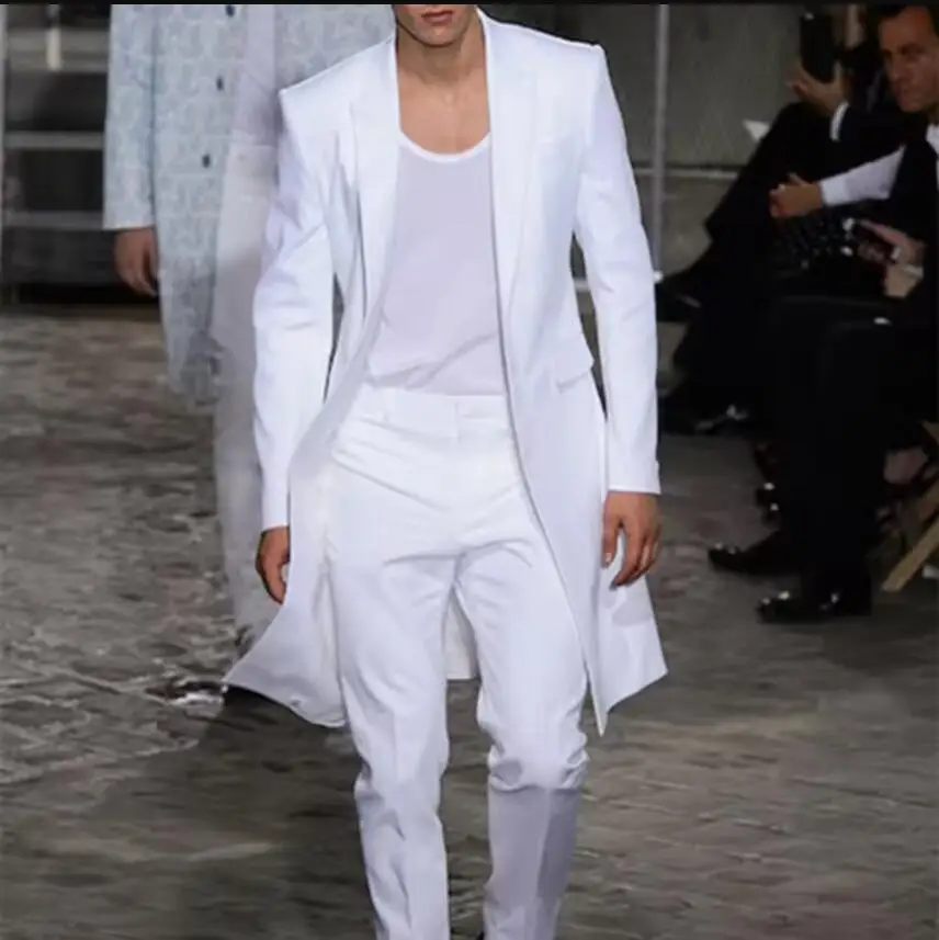 2025 New Summer Long Jacket Wedding Suits for Men White Trousers Groom Tuxedos Classic Lapel Man Blazer 2 Pieces Coat Pants Prom
2025 New Summer Long Jacket Wedding Suits for Men White Trousers Groom Tuxedos Classic Lapel Man Blazer 2 Pieces Coat Pants Prom