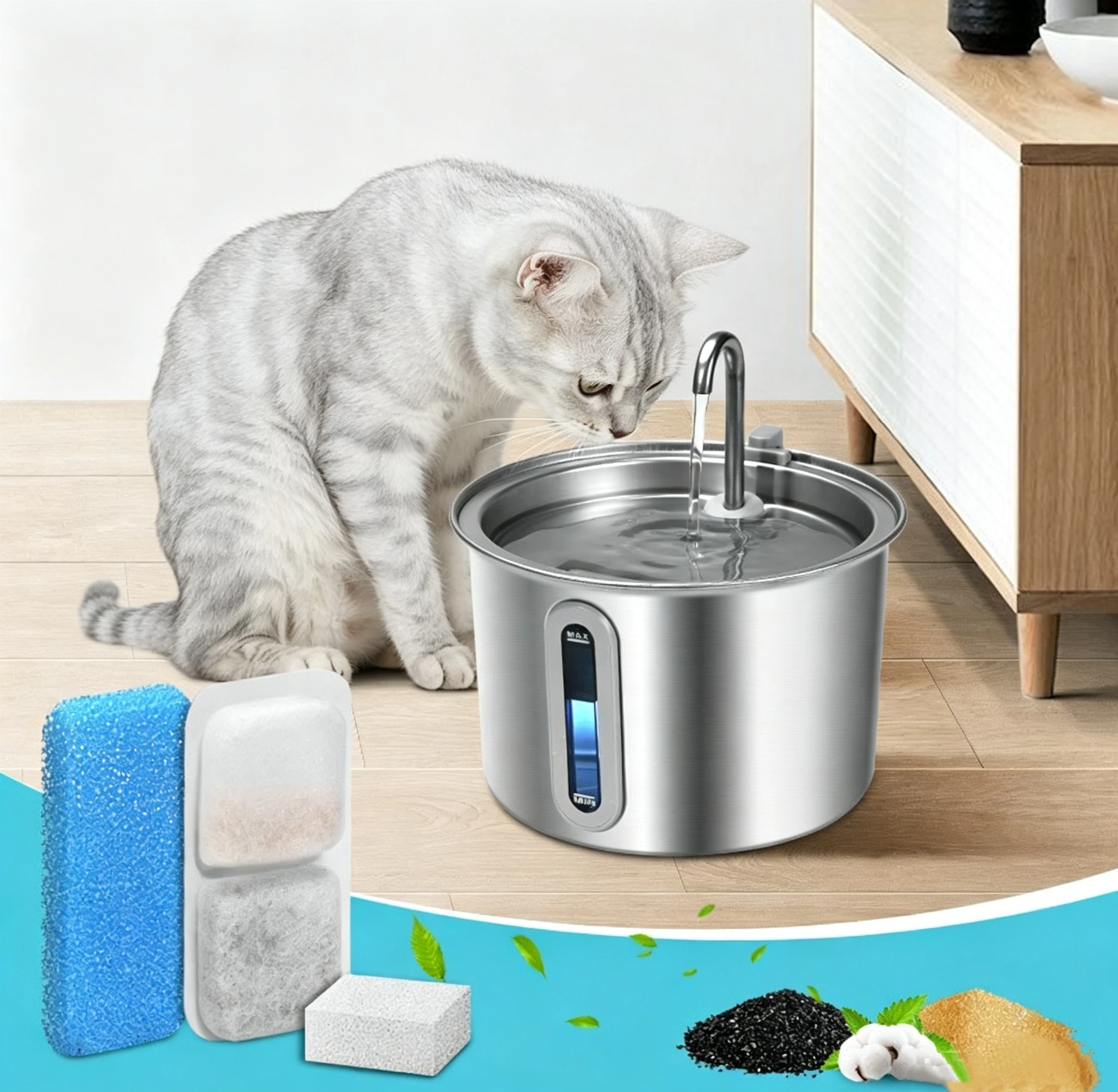 Cat Fountain Filters Sponges Set Replacement Compatible with Oneisall 2.2LCat Water Fountain Filters For Oneisall
Cat Fountain Filters Sponges Set Replacement Compatible with Oneisall 2.2LCat Water Fountain Filters For Oneisall