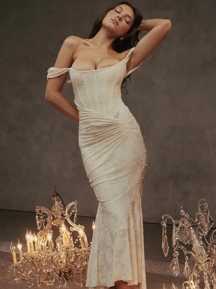 YUZHEXI Retro Backless Lace Corset Fishtail Dress Women Elegant Square Neck Waist Ruched Bodycon Evening Prom Outfit Apricot
YUZHEXI Retro Backless Lace Corset Fishtail Dress Women Elegant Square Neck Waist Ruched Bodycon Evening Prom Outfit Apricot