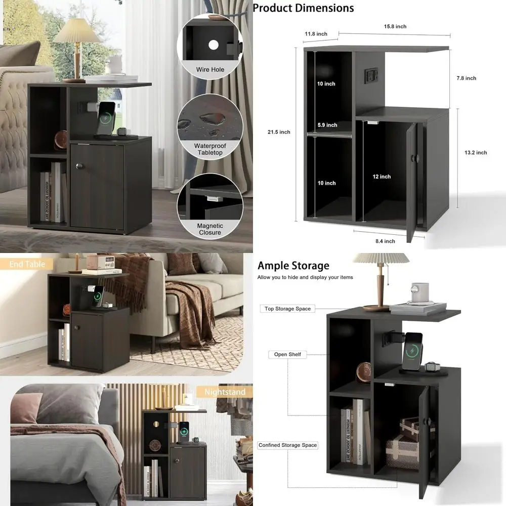 Charging Station Nightstand, Farmhouse Style Bedside Table with Drawer and Shelf, USB & AC Outlet End Table, Wooden Side Table f
Charging Station Nightstand, Farmhouse Style Bedside Table with Drawer and Shelf, USB & AC Outlet End Table, Wooden Side Table f