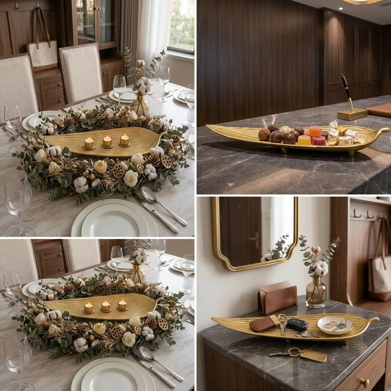 Leaf Decorative Tray Decoration Countertop Organizer Modern Versatile Candle Holder Vanity Tray for Vanity Table Dresser Home
Leaf Decorative Tray Decoration Countertop Organizer Modern Versatile Candle Holder Vanity Tray for Vanity Table Dresser Home