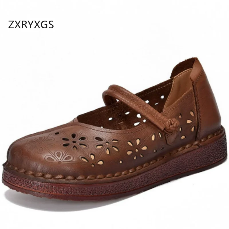 ZXRYXGS 2026 New Spring Summe Top Cowhide Retro Hole Shoes Women Full Genuine Leather Shoes Flat Sandals Breathable Flats Tide
ZXRYXGS 2026 New Spring Summe Top Cowhide Retro Hole Shoes Women Full Genuine Leather Shoes Flat Sandals Breathable Flats Tide