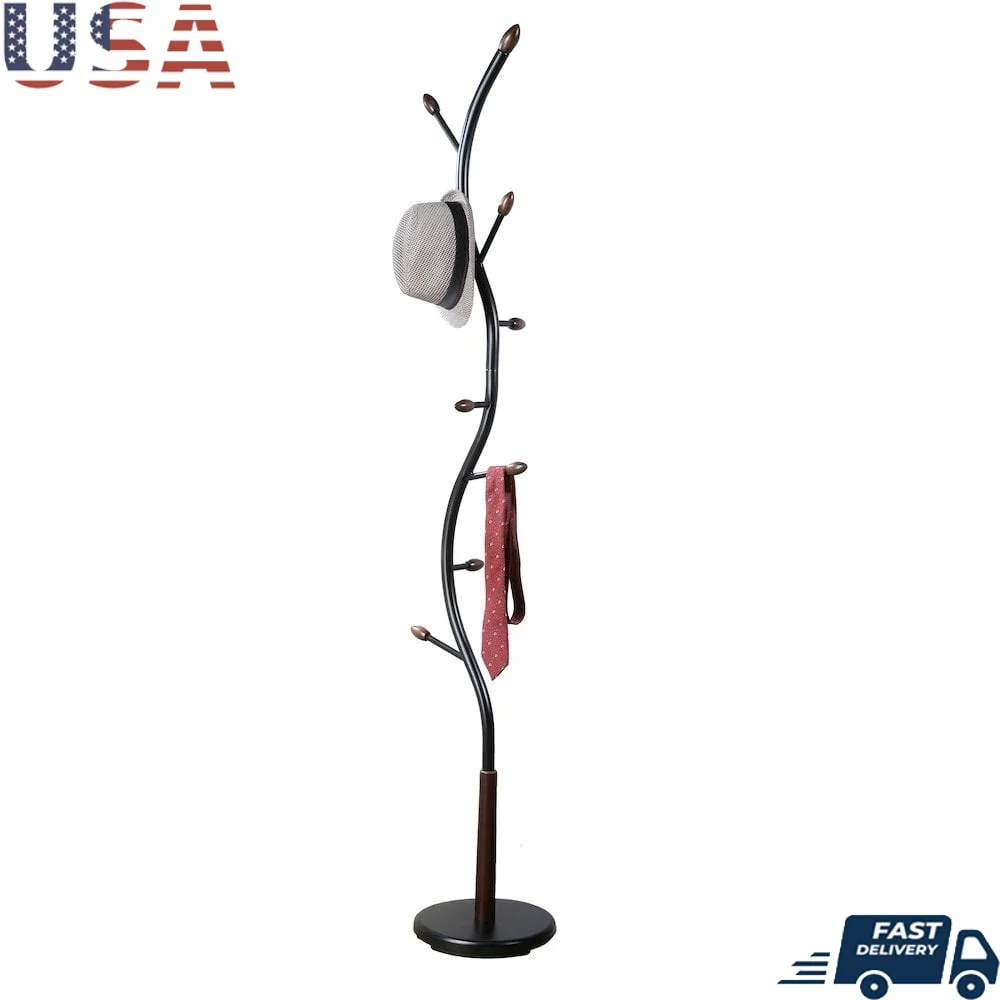 Black Walnut Metal Standing Coat Rack Modern Design Freestanding Storage Hooks Hat Umbrella Organizer Sturdy Functional Home
Black Walnut Metal Standing Coat Rack Modern Design Freestanding Storage Hooks Hat Umbrella Organizer Sturdy Functional Home