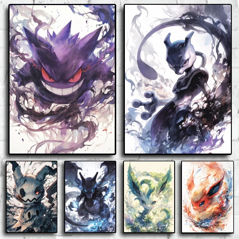 Classic Anime Pokemon Gengar Mewtwo HD Cartoon Poster High Quality Canvas Painting Home Children Room Wall Decor Holiday Gift
Classic Anime Pokemon Gengar Mewtwo HD Cartoon Poster High Quality Canvas Painting Home Children Room Wall Decor Holiday Gift