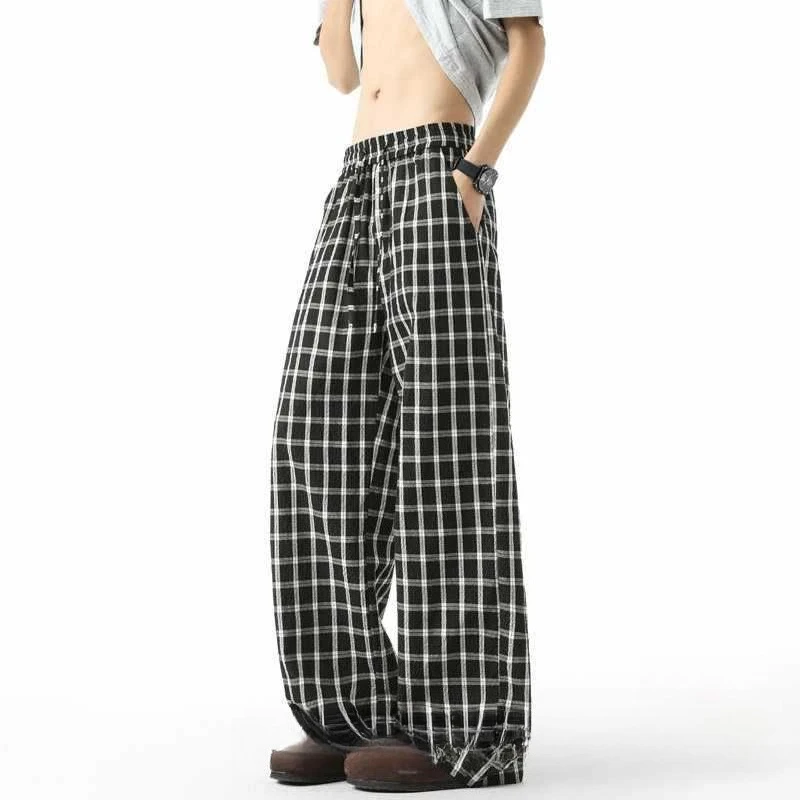Thin Plaid Casual Pants Men's 2026 Summer New Lazy Wind Loose Wide Leg Drape Trousers
Thin Plaid Casual Pants Men's 2026 Summer New Lazy Wind Loose Wide Leg Drape Trousers