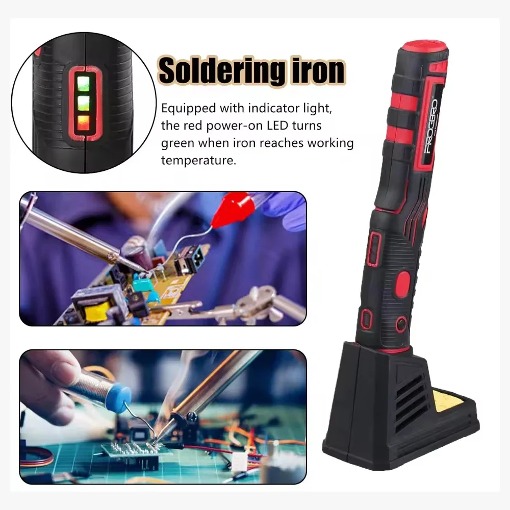 Rechargeable wireless Soldering iron 1800mAh Soldering Iron Repair Welding tool Home outdoor welding pen kit
Rechargeable wireless Soldering iron 1800mAh Soldering Iron Repair Welding tool Home outdoor welding pen kit