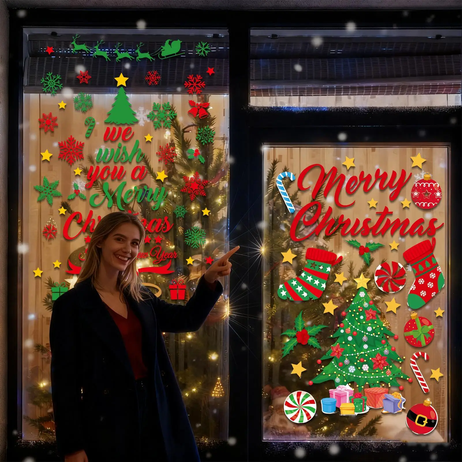 3 Pieces Christmas wall stickers Window Stickers Removable Decals Christmas Tree Snowflake Elk Cute Stickers for windows Door
3 Pieces Christmas wall stickers Window Stickers Removable Decals Christmas Tree Snowflake Elk Cute Stickers for windows Door