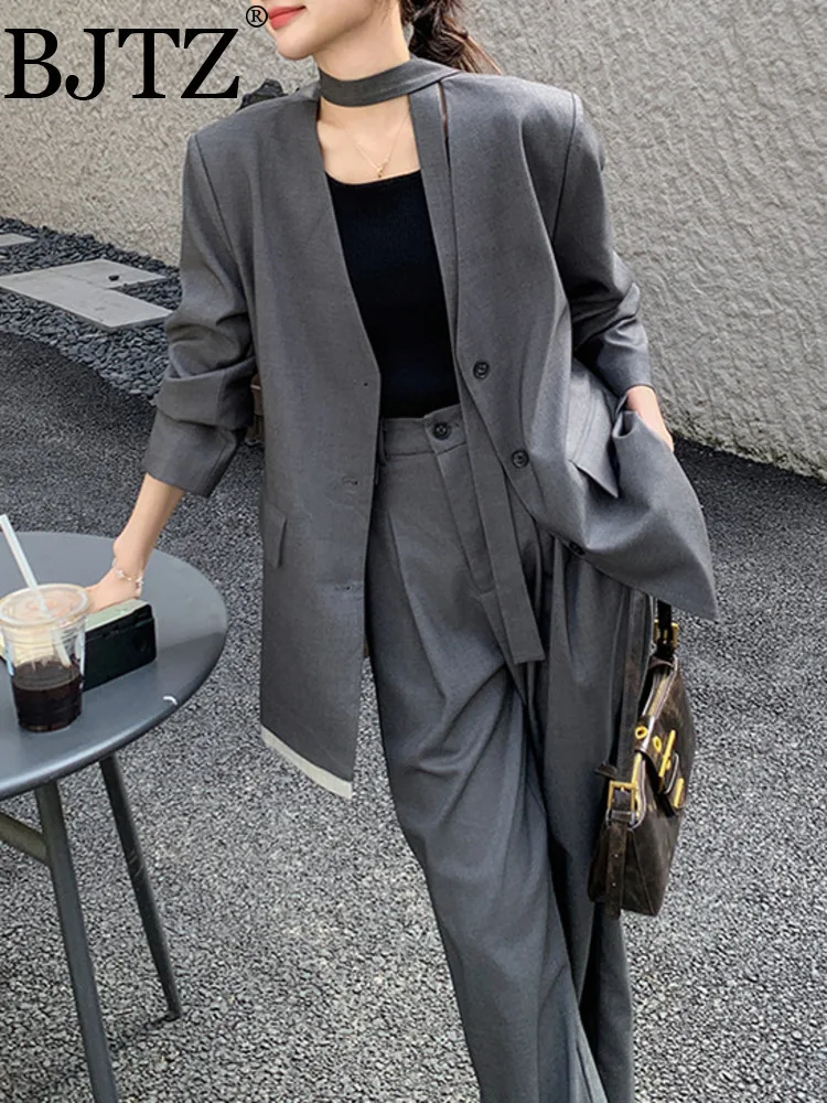 BJTZ Office Lady Professional Suit Set For Women Spring Autumn 2025 New Casual Blazer Wide-Leg Pants 2-Piece Set Female Clothing
BJTZ Office Lady Professional Suit Set For Women Spring Autumn 2025 New Casual Blazer Wide-Leg Pants 2-Piece Set Female Clothing