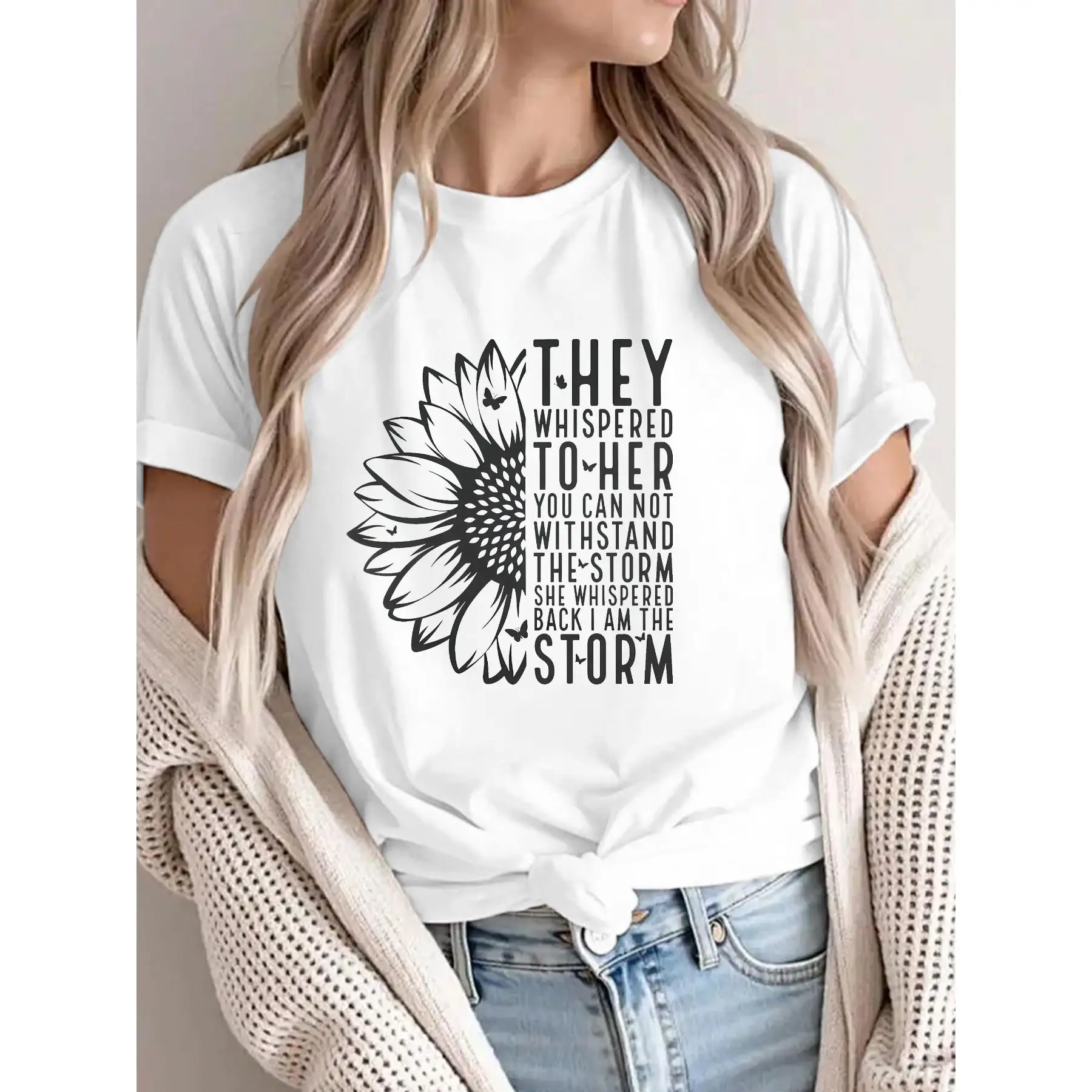 Motivational Tee Encouraging Inner Strength and Resilience with a Bold Sunflower Graphic
Motivational Tee Encouraging Inner Strength and Resilience with a Bold Sunflower Graphic