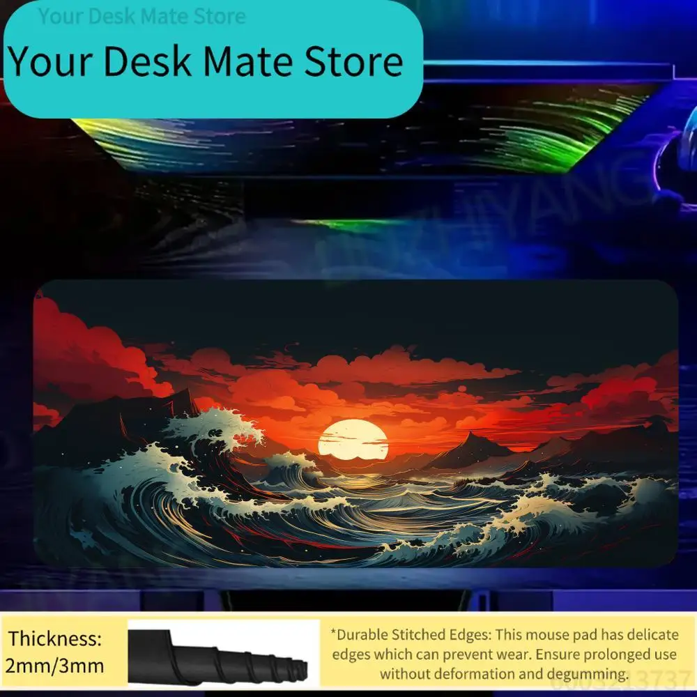 1pcs Sunset Ocean Wave Large Stitched Edges Non-Slip Rubber Gaming Mouse Pad for Desk
1pcs Sunset Ocean Wave Large Stitched Edges Non-Slip Rubber Gaming Mouse Pad for Desk